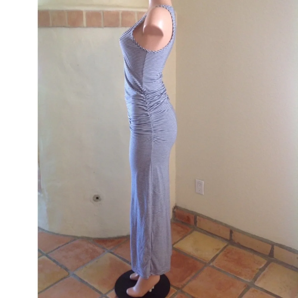 Victoria’s Secret Striped Form-Fitting Ruched Sleeveless Maxi Tank Summe… - Picture 7 of 14